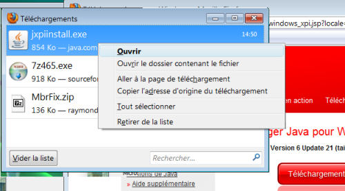téléchargement de Java