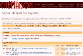 Support logiciel COCON sur forum logiciels sur citemaison.fr