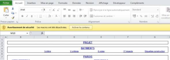 Activer les macros