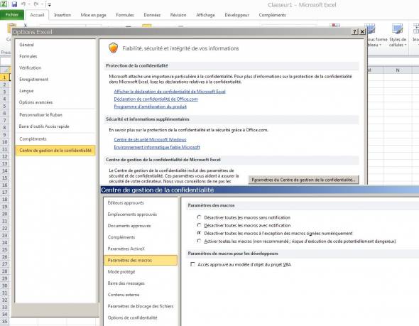 Param&eacute;trer le centre de confidentialit&eacute;