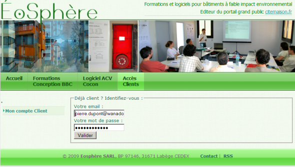 Accès à l'espace client Accès à l'espace client